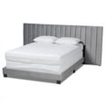 thumbnail image 1 of Baxton Studio Fiorenza King Size Gray Velvet Panel Bed with Tufted Headboard, 1 of 9