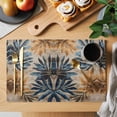 thumbnail image 2 of Retro Palm Leaf Placemats Set of 2, Blue Brown Tropical Plants Non-Slip Place Mats Washable Table Mats for Kitchen Dining Table Decorations Indoor/Outdoor, 2 of 9