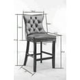 thumbnail image 7 of Modern Velvet Upholstered Bar Stools Set of 2 with Wide Seat and  Wooden Legs, Armless Dinnning Chairs with Button Tufted Decoration and Chrome Nailhead Trim, Gold, 7 of 7