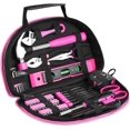 thumbnail image 6 of 69-Piece Pink Tool Kit - Ladies Hand Tool Set with Easy Carrying Round Pouch - Durable, Long Lasting Chrome Finish Tools - Perfect for DIY, Home Maintenance, 6 of 7
