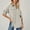 #0209-Beige, variant on Womens UPF 50+ Sun Protection Roll-Up Sleeve Button Down Shirt with Utility Pockets