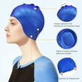 thumbnail image 4 of Toplive Swim Cap 2 Pack Unisex Swimming Cap with 3D Ear Protection, Durable Flexible Silicone Swimming Hats for Men Women Adults Kids, Bathing Swimming Caps for Long/Short Hair, 4 of 7