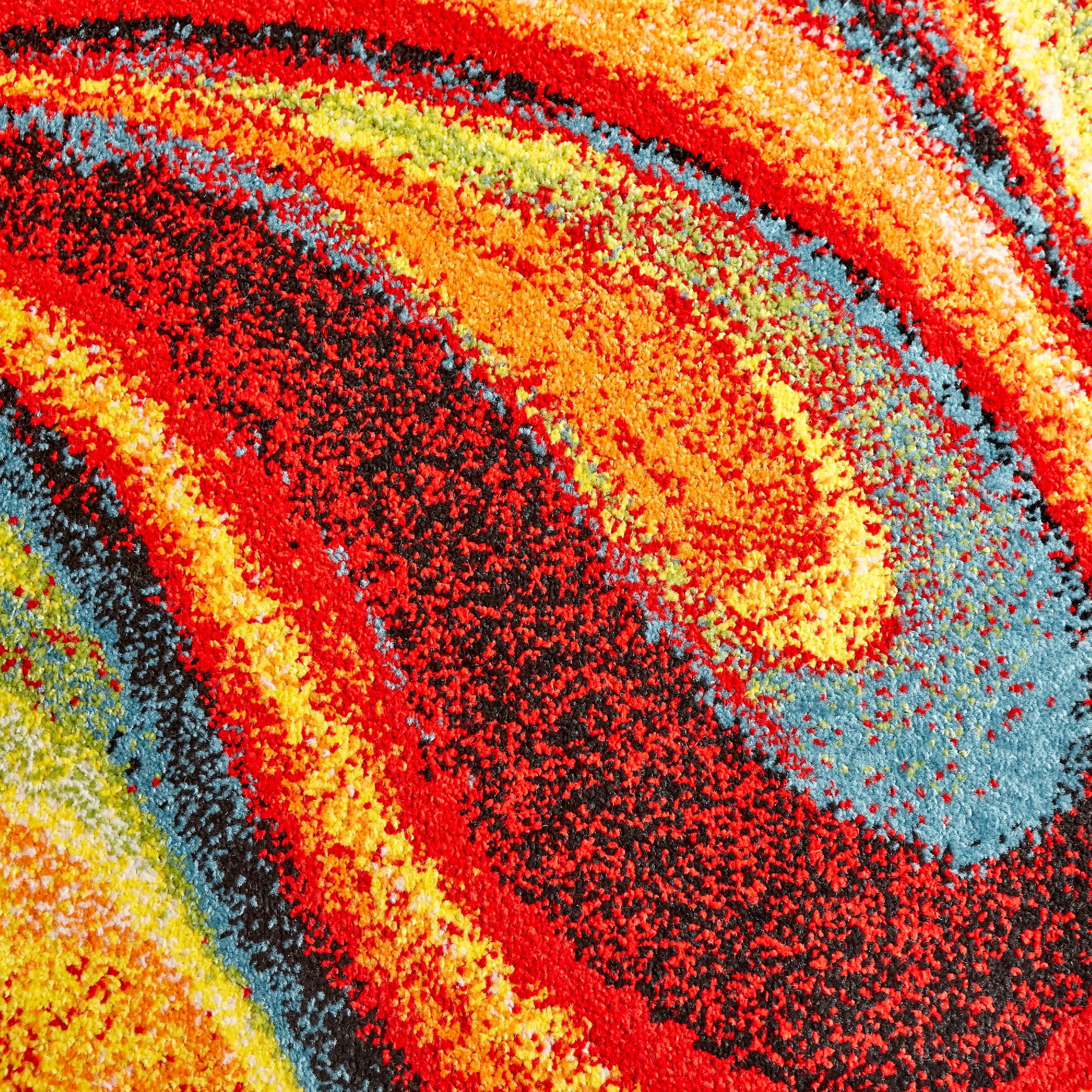 Home Dynamix Splash Adja Contemporary Abstract Swirl Indoor Area Rug, Red/Blue, 5'2"x7'2"