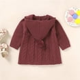 Autumn And Winter New Baby Knit Solid Color Cardigan Hooded Coat Warm