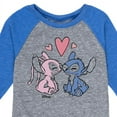 thumbnail image 3 of Disney - Lilo & Stitch - Angel & Stitch Share Kisses - Toddler & Youth Raglan Graphic T-Shirt, 3 of 4