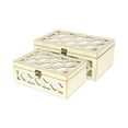 thumbnail image 2 of Serapha Set of 2 Mirror Overlayed Boxes - White, 2 of 9