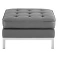 thumbnail image 2 of Modway Loft Tufted Upholstered Faux Leather Ottoman in Silver and Gray, 2 of 4