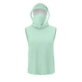 thumbnail image 4 of Olyvenn Unisex Casual Hooded Tops with Ear-Hook Face Mask Solid Color Sun Protection Short-Sleeve Ice Silk Shirts Green XXL, 4 of 8