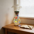 thumbnail image 4 of USB Glass Vase LED Night Light 13.77In Mediterranean Geometric Pattern 2 In 1 Vase Ambient Lamp 3 Level Dimming Flicker Light for Bedroom Bedside Living Room Homestay Housewarming Holiday Gift Decor, 4 of 6