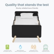 Dream on Me Osko Convertible Toddler Bed, Made with Sustainable New Zealand Pinewood, Black