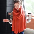 thumbnail image 5 of Bufanda de mujer otoño e invierno Explosión coreana de color sólido imitación cachemira tejida bufanda de lana hombres y mujeres con cien (blanco) JM, 5 of 5