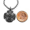 thumbnail image 2 of Celtic Cross Trinity Shield Pendant Ball Chain Necklace, 2 of 3