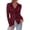 Burgundy, variant on Women's Long Sleeve Floral Mesh Boho Tops Button Down Shirts Fall Blouses Dressy, Ruched Slim Fit, Collared V Neck, Trendy Going Out Date Night Outfit, Elegant Casual Work Office Clothes
