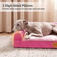 thumbnail image 4 of Exclusivo Mezcla L-Shaped Pet Couch Bed with Removable and Washable Cover 42"x28", Orthopedic Dog Bed for Large Dogs with Non-Slip Bottom, Pink, 4 of 10