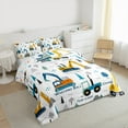 thumbnail image 4 of Manfei Excavator Bulldozer Bedding Comforter Set,Construction Vehicles Twin Comforter Sets,White Yellow Blue Bedding Set For Boys Kids,Super Cozy Room Decor Reversible,2 Pieces, 4 of 9