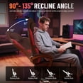 thumbnail image 3 of SOONTRANS Gaming Chair for Adults, Velvet Fabric High Back Comfortable Video Game Chair with Footrest and Massage Lumbar Cushion, Racing Office Computer Desk Chair, Ergonomic Gamer Chair, Black/Red, 3 of 10
