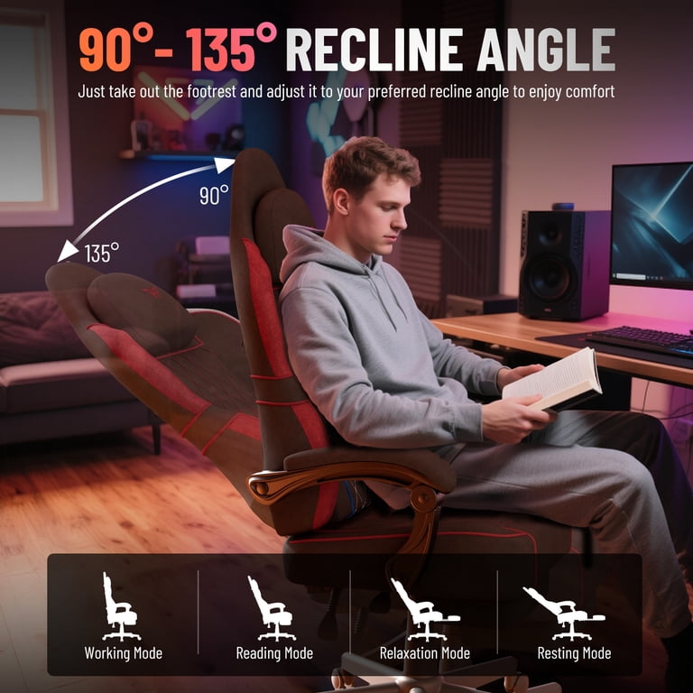 Soontrans Black & Red Gaming Chair with Pocket Spring Cushion photo 3
