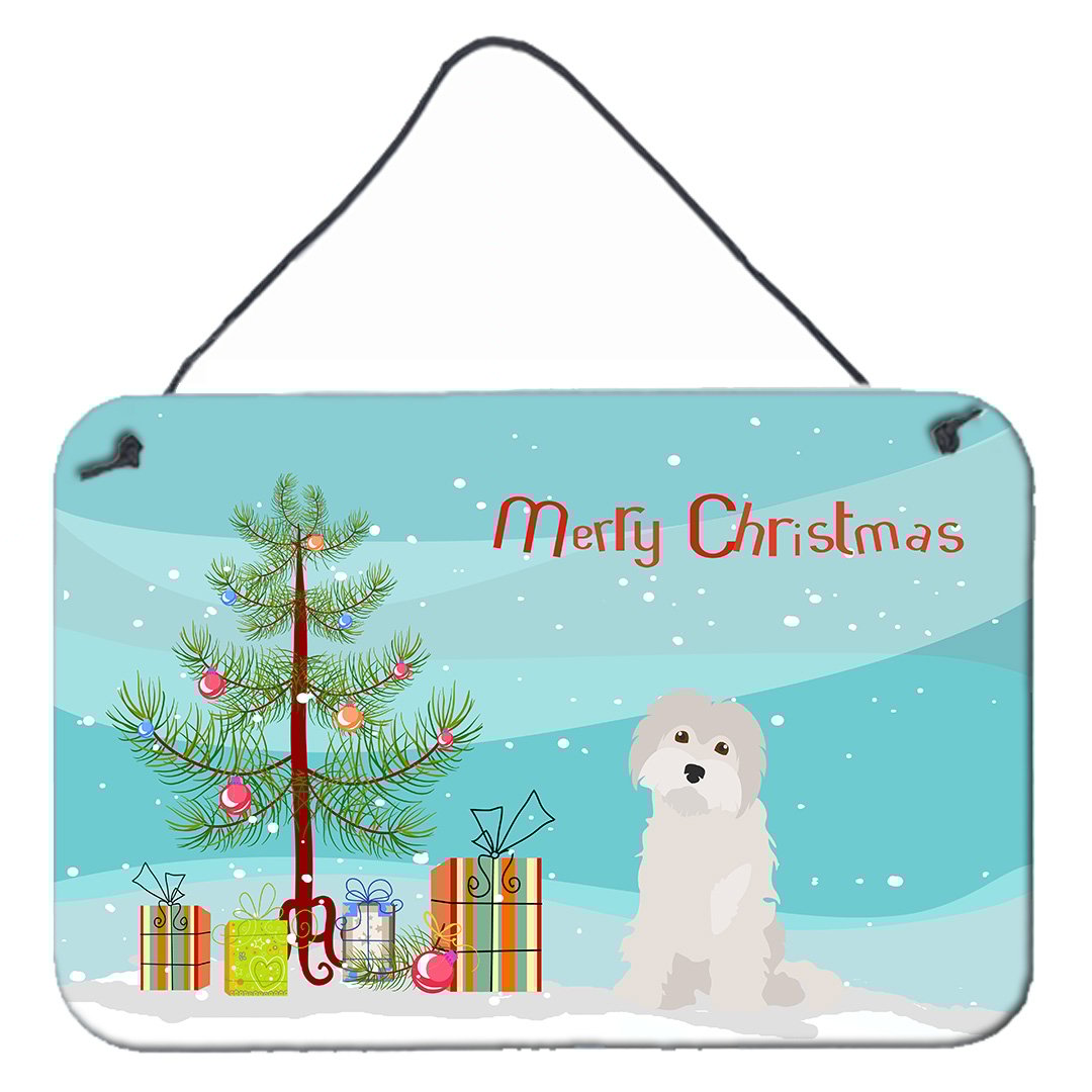 Carolines Treasures CK3501DS812 Maltese 2 Christmas Tree Wall or Door Hanging Prints 8x12 multicolor