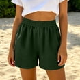 thumbnail image 4 of Sheghy Womens Shorts 100%Cotton Women's Fashion Solid Color Elastic Waist Pocket Shorts Pants, 4 of 7