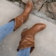 thumbnail image 4 of Amzcrzy Zapatos de mujer,Zapatos de mujer,Zapatillas de mujer, Botas redondas con cremallera retro cálidas para mujer, botas de media pantorrilla Sandalias Mujer Zapatillas De Casa, 4 of 6