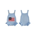 thumbnail image 2 of BemeyourBBs Newborn Baby Girl Boy 4th of July Outfit Independent Day Patriot Clothes Knit Sweater Romper Overalls Flag Sleeveless Bodysuit Jumpsuit Infant Baby Girl Boy Summer Clothes, 2 of 9