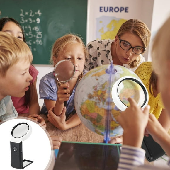 Magnifying Glass with Light and Stand Hands Free LED Lighted Magnifier Adjustable Folding Illuminated Magnifying Glass Portable for Reading Exploring Hobbies Crafts 6X 25X