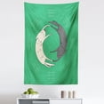 thumbnail image 1 of Yin Yang Tapestry, Symbolic Image of 2 Sleeping Cats Forming Yin Yang Shape and Trigrams, Fabric Wall Hanging Decor for Bedroom Living Room Dorm, 5 Sizes, Sea Green Grey White, by Ambesonne, 1 of 1