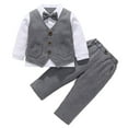 thumbnail image 5 of Zshosam Toddler Gentleman Outfit Baby Toddler Boys Gentleman Suit Set, Outfits Shirts & Vest & Pants Size 3T 4T,(Grey 3-4 Years), 5 of 7