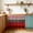 Red, variant on Red Grey Ombre Small Sink Skirt 10"Wx11"L, Dustproof Under Sink Curtain with Self Adhesive Tape, Modern Gradient Abstract Art Cabinet Curtain Cover for Bathroom Vanity, Kitchen Storage Shelf, RV