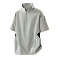 thumbnail image 4 of Avirosel Men's Casual Color Block Short Sleeve Cage Jacket Half Zip Breathable Athletic Training Apparel for Outdoor Activities Gray, 4 of 7