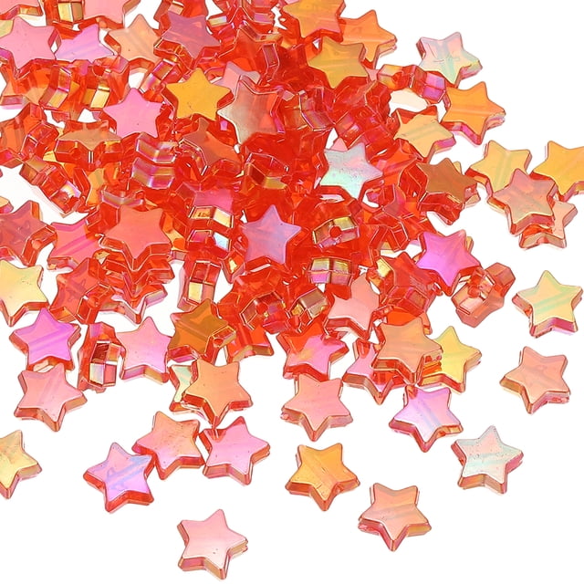 Uxcell Perles Étoile Cristal 11mm, 400 Pcs Perles Étoile Acrylique, Rouge
