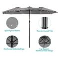 thumbnail image 3 of Sonerlic 15 x 9ft LED Double-Sided Patio Market Umbrella Outdoor with LED Lights for Garden, Deck and Pool,Gray, 3 of 5