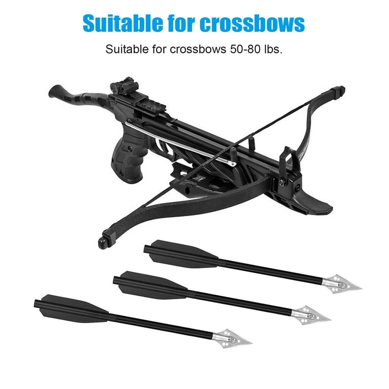 12Pcs Crossbow Bolts 6.5 Aluminium Arrows Broadhead Hunting Mini
