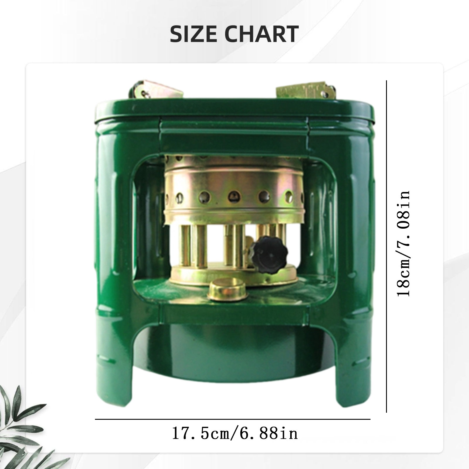 1xCompact Outdoor Cookware Furnace,Portable Kerosene & Diesel Stove,Efficient Portable Camping Stove for Backpacking and Outdoor Cooking,Metal Kerosene Pot for Boiling Water Cooking and Heating,Green