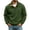 Army Green #29, variant on Men Jacquard Knit Sweatshirt Pullover Quarter Button Stand Collar Elbow Patches Long Sleeve Relaxed Fit Fall Winter Casual Tops