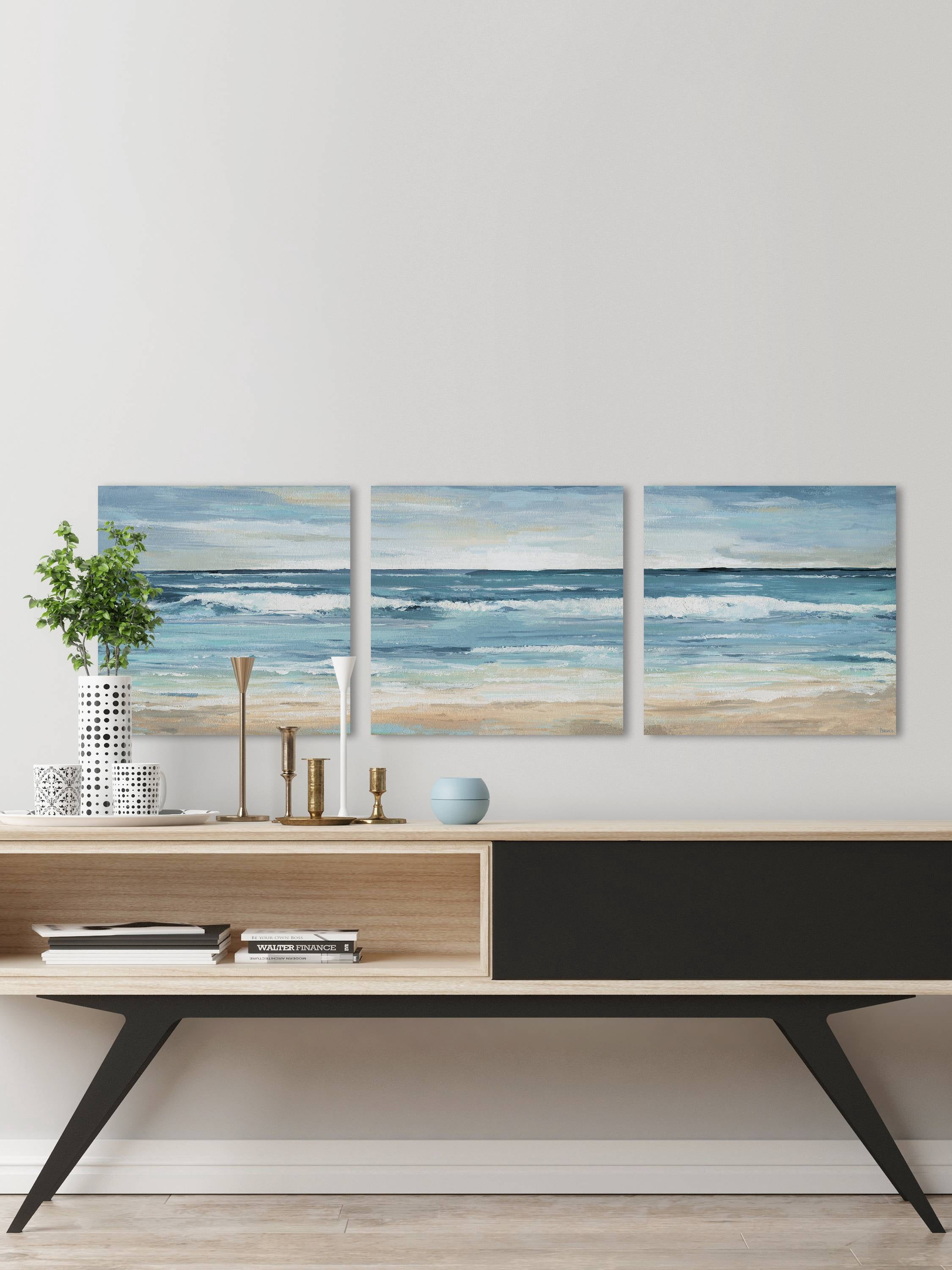 Blue Waves Triptych