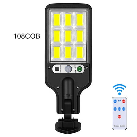 

Christmas Clearance! SuoKom Solar Street Light IP65 Waterproof Dusk To Da-wn With Motion Sensor LED Security Flo-od Light For Parking Lot Remote Control With 108 COB Lamp Beads