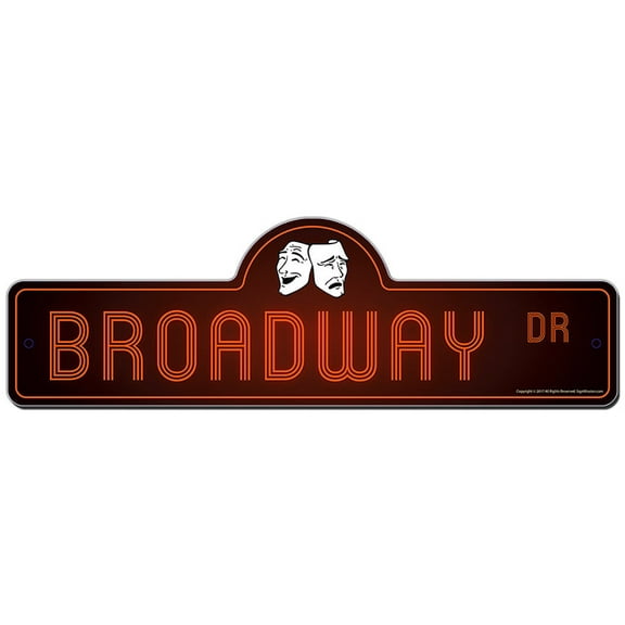 Broadway Street Sign | Indoor/Outdoor | Funny Home Decor for Garages, Living Rooms, Bedroom, Offices | SignMission personalized gift
