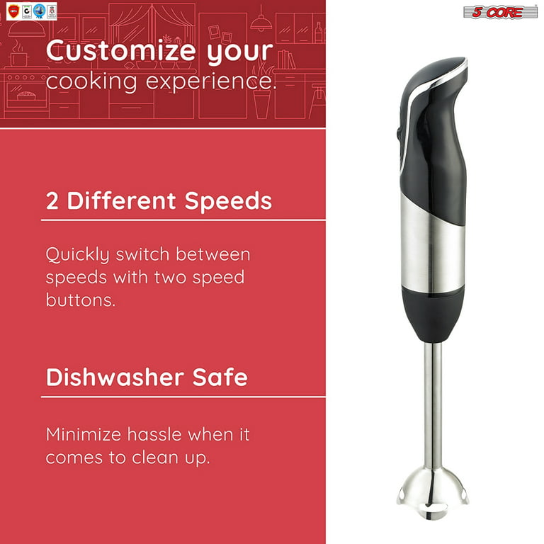 400W Electric Immersion Hand Blender Powerful Portable Easy