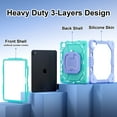 thumbnail image 2 of Dteck with Pencil Holder Case for iPad Pro 13 inch 2024,Heavy Duty Silicone Case 360 Degree Rotating Handle Stand Cover with Shoulder Strap for iPad Pro 13-in. (M4) ,Purple+Mint, 2 of 8
