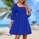 thumbnail image 4 of Vestidos Casuales Vestido de mujer de una línea sin espalda cuello cuadrado vestido de verano para cóctel (azul XXL) Cgtredaw para Mujer Azul T M, 4 of 7
