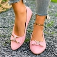thumbnail image 5 of Women's Flats Shoes Ballet Flats Dress Shoes Comfortable PU Leather Slip on Shoes for Women Pink 9, 5 of 7
