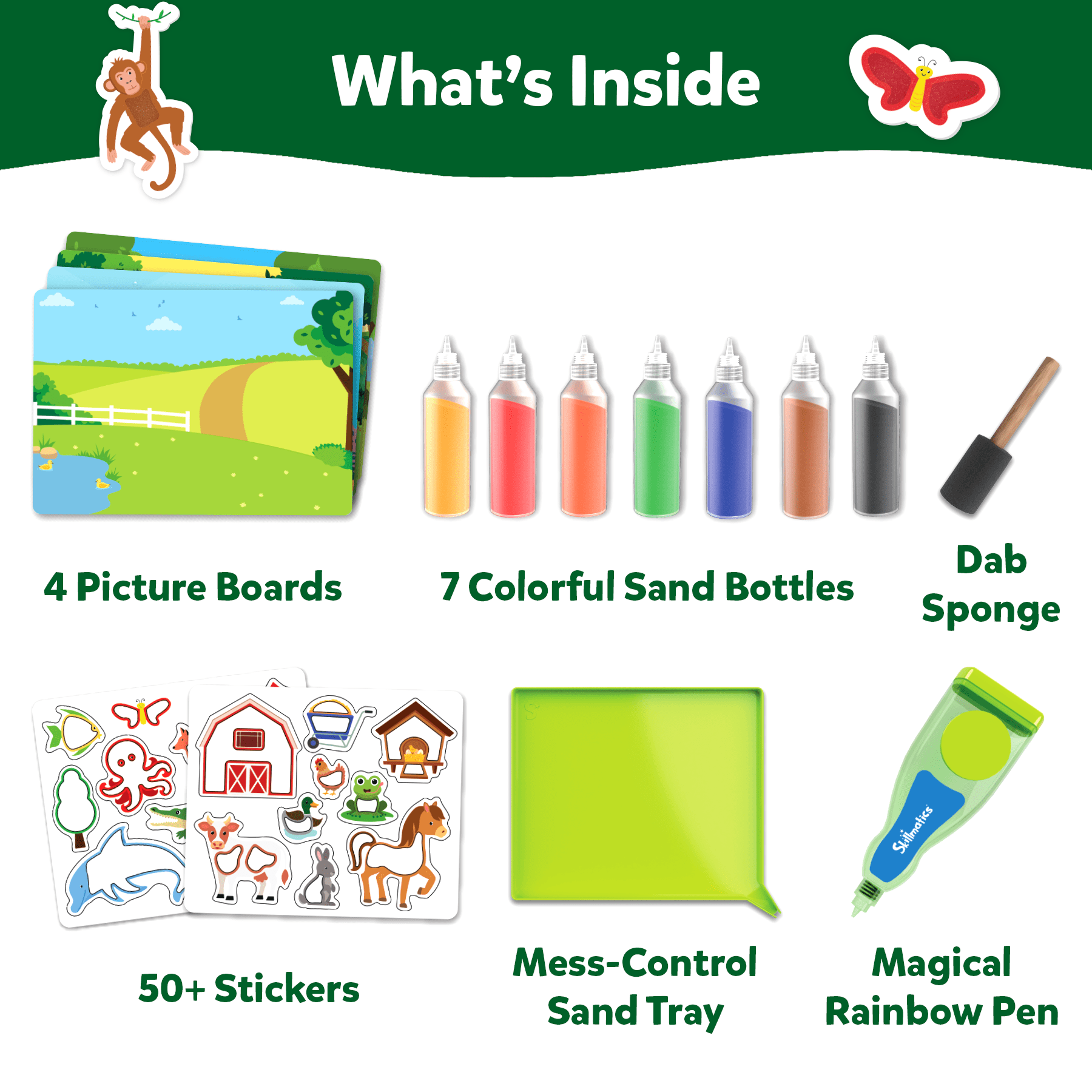 Skillmatics Sand Art Activity - Animals, Creative Craft Kits & Supplies for Kids Ages 4 to 10