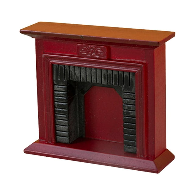 Mini chimenea 1:12, accesorios de decoración para , modelo de chimenea para decoración de estar Baoblaze Mini chimenea de casa de muñecas