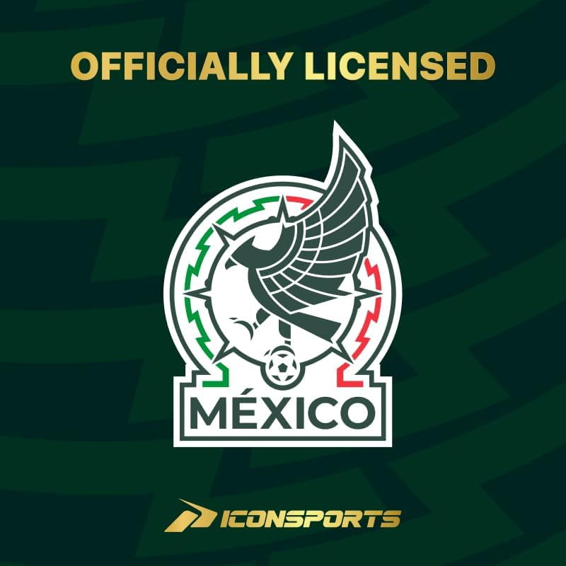 Icon Sports Mexico National Soccer Team Soccer Ball Official Licensed Size 5 Prism Design - Textured Black