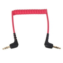 3.5mm TRS Male to Male Coiled Mic Cord Right Angle Connection Line Microphones Phone Camera Adapters Cable for Rode SC2