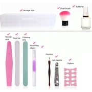 Acrylic Dipping System Set - Nail Kit with Nude Glitter Powder, Base Top Brush Tool Kit, 12PCS Glitter & Nail Tool Set, DIY Nail Art Starter Kit, Long Lasting Manicure Kit for Wome
