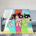 thumbnail image 2 of The Powerpuff Girls Bed Blanket Air Conditioner Quilt Ultra Soft Flannel Blanket All Season Fuzzy Blanket Reversible Fluffy Plush Blanket 80"X60", 2 of 8