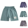 thumbnail image 2 of Zwiiyzr Toddler Baby Boys Girls Shorts Cotton Linen Summer Casual Shorts Kids Solid Color Short Pants 1-6 Years Green, 2 of 6