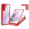 thumbnail image 1 of Jiahe Cover For Samsung Galaxy S22 6.1 inch,Slim Rugged Shockproof Dual Layer Silicone Bumper with Built in Screen Protector Clear Back Cover,Red, 1 of 6